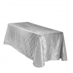 Banquet Tablecloth Pinktuck Silver 