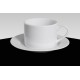 White Rim China Coffee Cup and Saucer