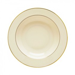 Soup Plate 8 ½” Ivory China with Gold Band 