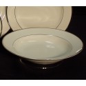 White Soup Plate 9” with Silver Band