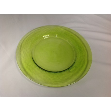 Colored Glass Dinner Plates 11" Green
